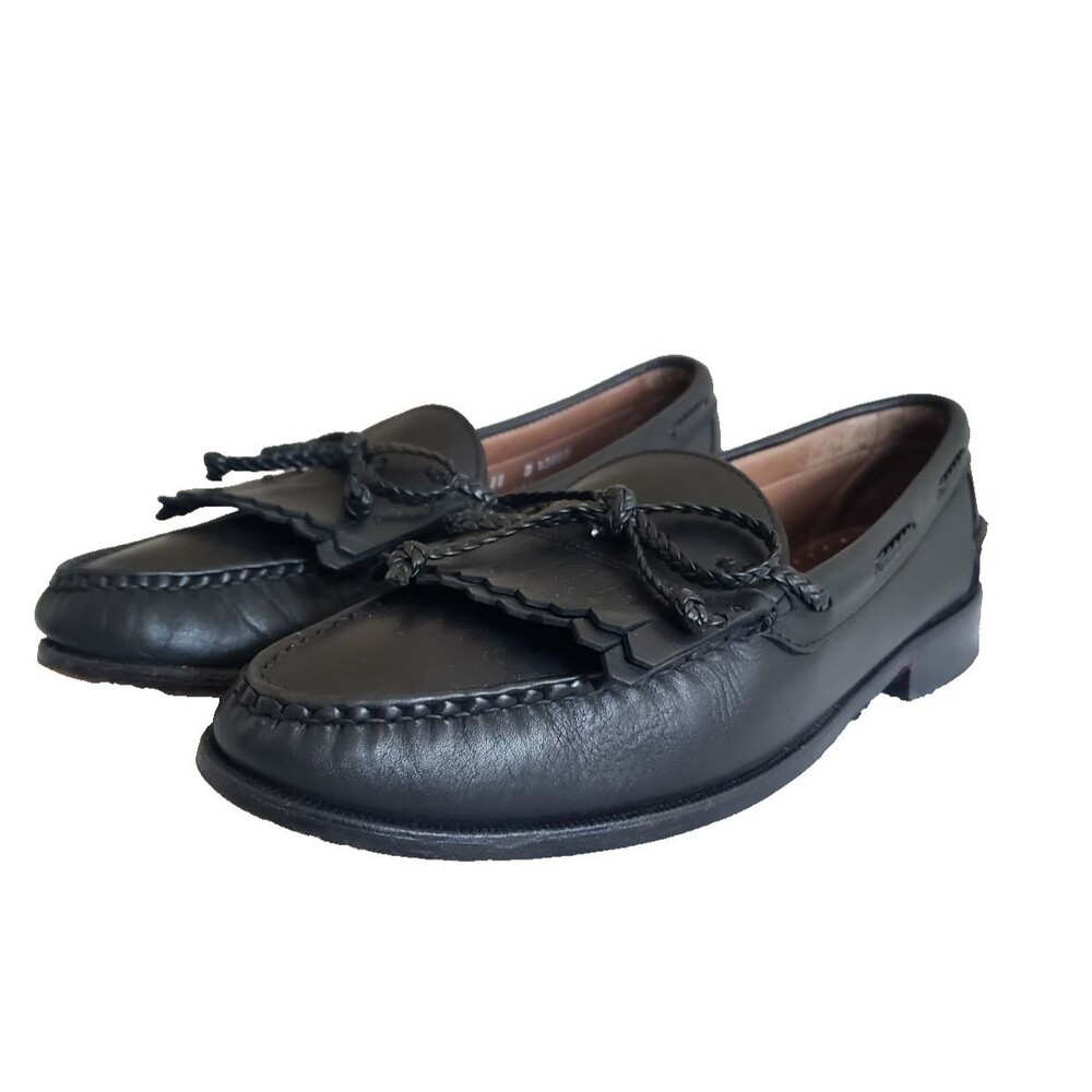 Allen Edmonds Woodstock 11D Chili Black Braided Double Kiltie SlipOn Loafers USA